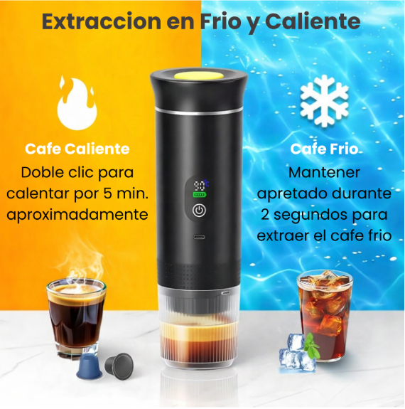 CAFETERA ESPRESSO LED PORTATIL 3 EN 1